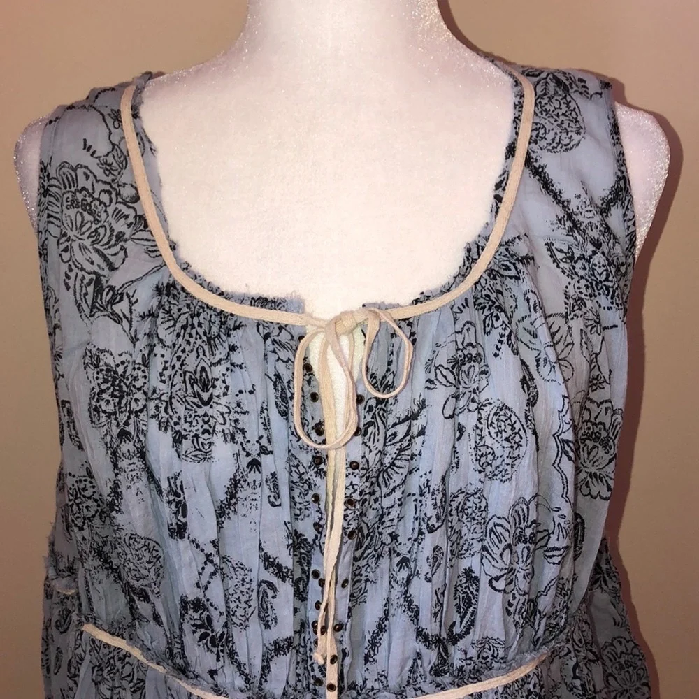 Free People Sundown Nightie Mini Dress Blue - Picture 6 of 16